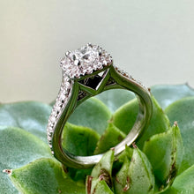 Load image into Gallery viewer, Preloved Vera Wang 18ct White Gold Princess Cut Halo Diamond Ring
