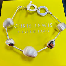 Load image into Gallery viewer, Sterling Silver Pebble Bracelet, Satin &amp; Polished Chris Lewis
