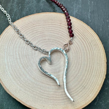 Load image into Gallery viewer, Sterling Silver Garnet Heart Necklace
