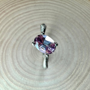 Platinum Pink Spinel & Diamond Ring