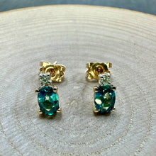 Load image into Gallery viewer, 9ct Sapphire &amp; Diamond Studs
