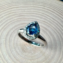 Load image into Gallery viewer, Sapphire &amp; Diamond Halo Ring
