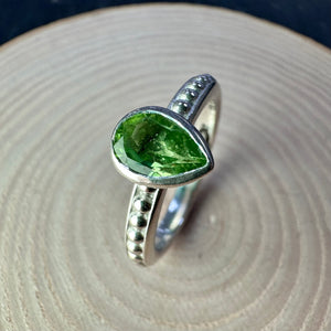Sterling Silver Dotty Ring With Peridot