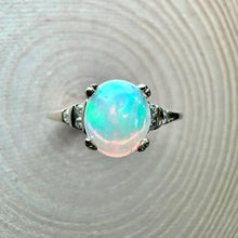 Load image into Gallery viewer, 9ct Yellow Gold White Cliffs Opal &amp; Diamond Ring
