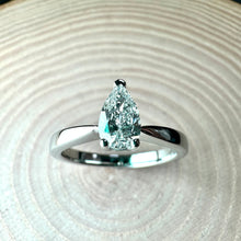 Load image into Gallery viewer, Preloved Platinum 0.50ct Pear-Shaped Diamond Ring
