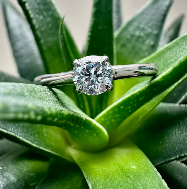 9ct White Gold 4 Claw Lab Grown Diamond Ring