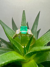 Load image into Gallery viewer, Preloved 18ct Emerald &amp; Diamond Ring
