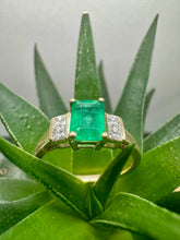 Load image into Gallery viewer, Preloved 18ct Emerald &amp; Diamond Ring

