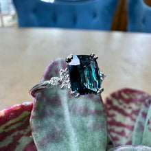Load image into Gallery viewer, Teal Spinel &amp; Diamond Ring
