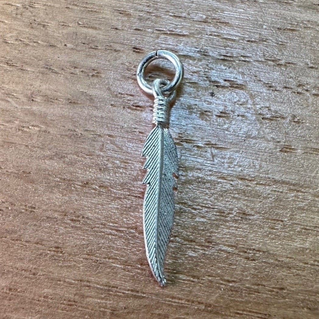 Sterling Silver 23mm Feather Pendant