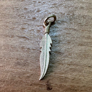 9ct Yellow Gold 23mm Feather Pendant