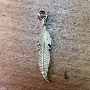 9ct Yellow Gold 30mm Feather Pendant