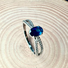 Load image into Gallery viewer, 9ct White Gold Sapphire &amp; Diamond Ring
