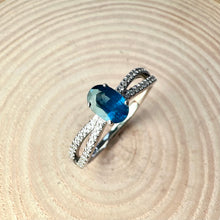 Load image into Gallery viewer, 9ct White Gold Sapphire &amp; Diamond Ring
