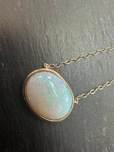 9ct Yellow Gold Handmade Opal Necklace