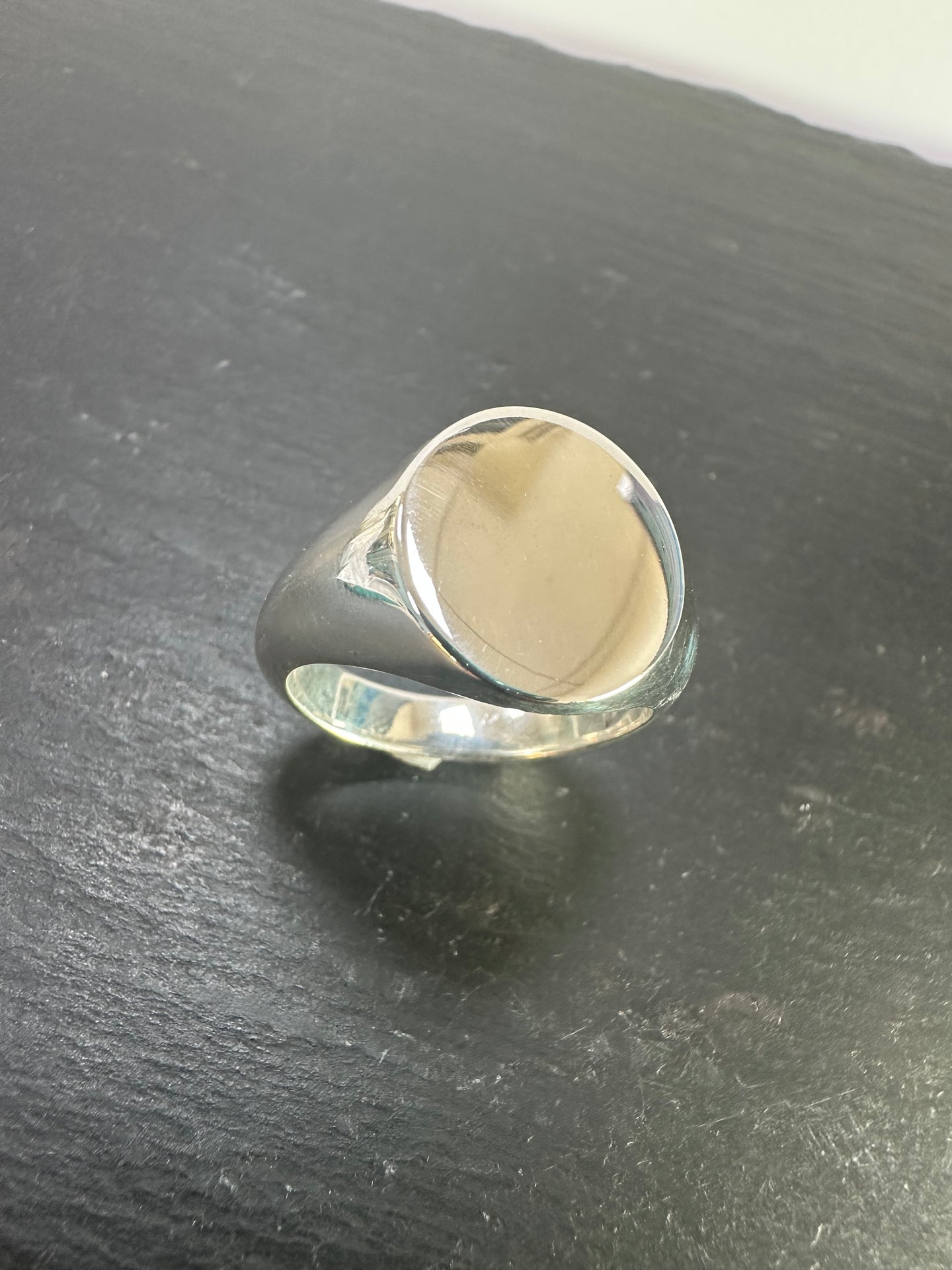 Handmade Sterling Silver Oval Signet Ring (Large)