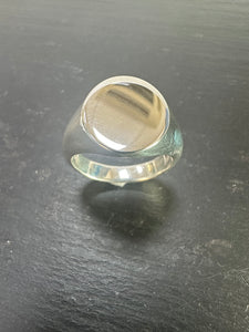 Handmade Sterling Silver Oval Signet Ring (Large)