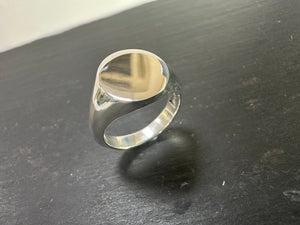 Handmade Sterling Silver Oval Signet Ring (Small)