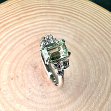 Load image into Gallery viewer, Lime Sapphire &amp; Diamond Ring
