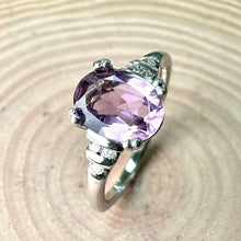 Load image into Gallery viewer, Sterling Silver Amethyst &amp; Diamond Ring
