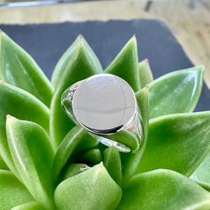 Silver Round Signet Ring