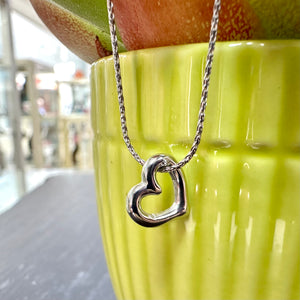 9ct White Gold Heart Pendant