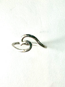 Silver Hammered Wave Ring