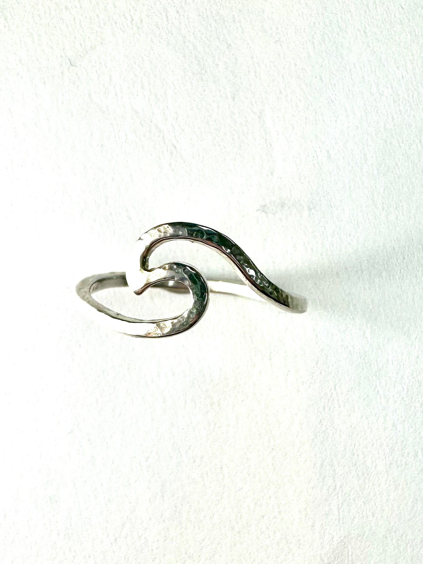 Silver Hammered Wave Ring