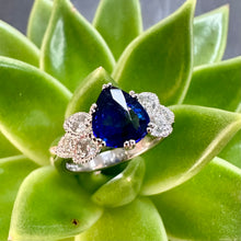 Load image into Gallery viewer, Vintage Style Pear Shaped Sapphire &amp; Diamond Ring
