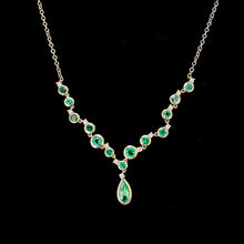 Load image into Gallery viewer, 18ct Gold Emerald &amp; Diamond Necklace
