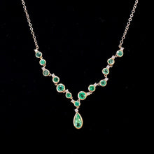 Load image into Gallery viewer, 18ct Gold Emerald &amp; Diamond Necklace
