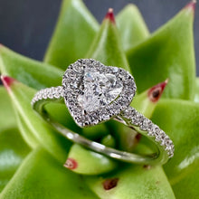 Load image into Gallery viewer, Preloved Platinum Heart Halo Ring
