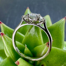 Load image into Gallery viewer, Preloved Platinum Three Stone Emerald Cut Diamond  Ring
