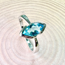 Load image into Gallery viewer, Sterling Silver Marquise Blue Topaz Ring
