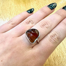 Load image into Gallery viewer, Handmade Sterling Silver Brown Seaglass Ring
