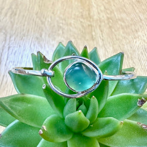 Handmade Hinged Seaglass Bangle