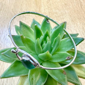 Handmade Hinged Seaglass Bangle