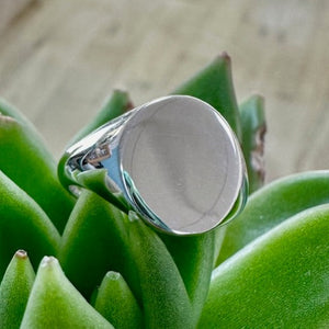 Round Sterling Silver Signet Ring