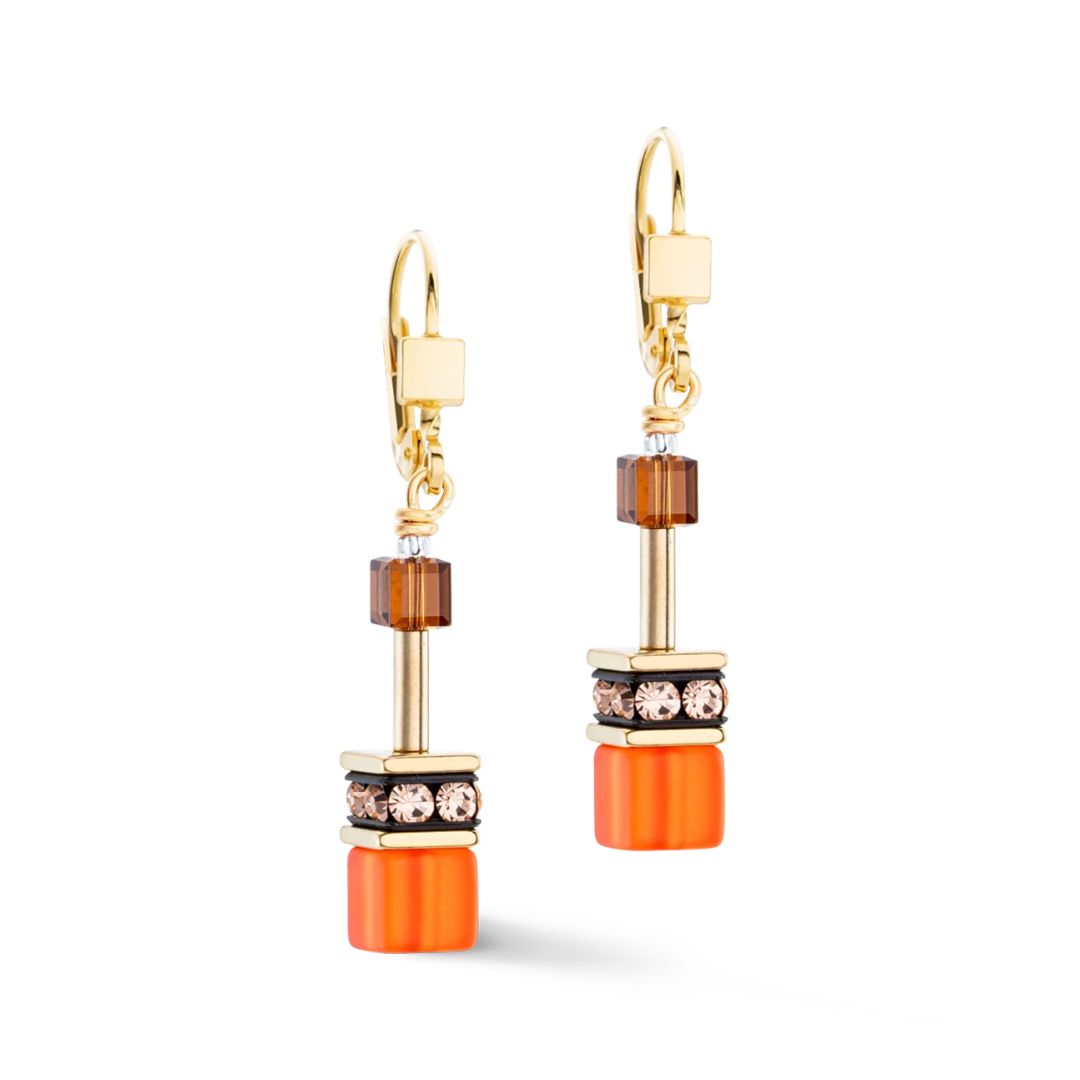 Coeur De Lion GeoCUBE® Iconic earrings Sunset gold