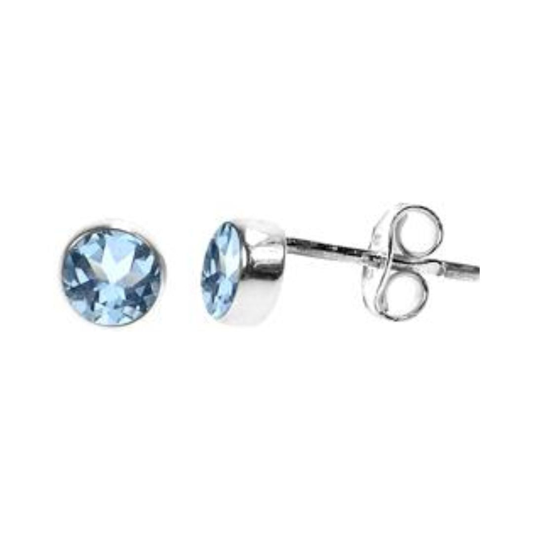 Sterling Silver Blue Topaz Studs