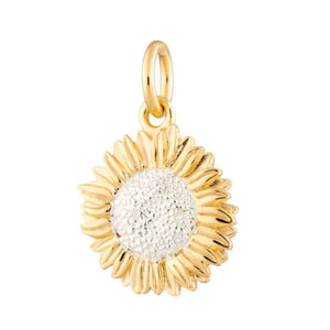 Sterling Silver Gold Plated Sunflower Charm