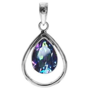 Sterling Silver Teardrop Mystic Topaz Pendant