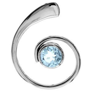 Sterling Silver Blue Topaz Swirl Pendant