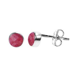 Sterling Silver Ruby Quartz Studs