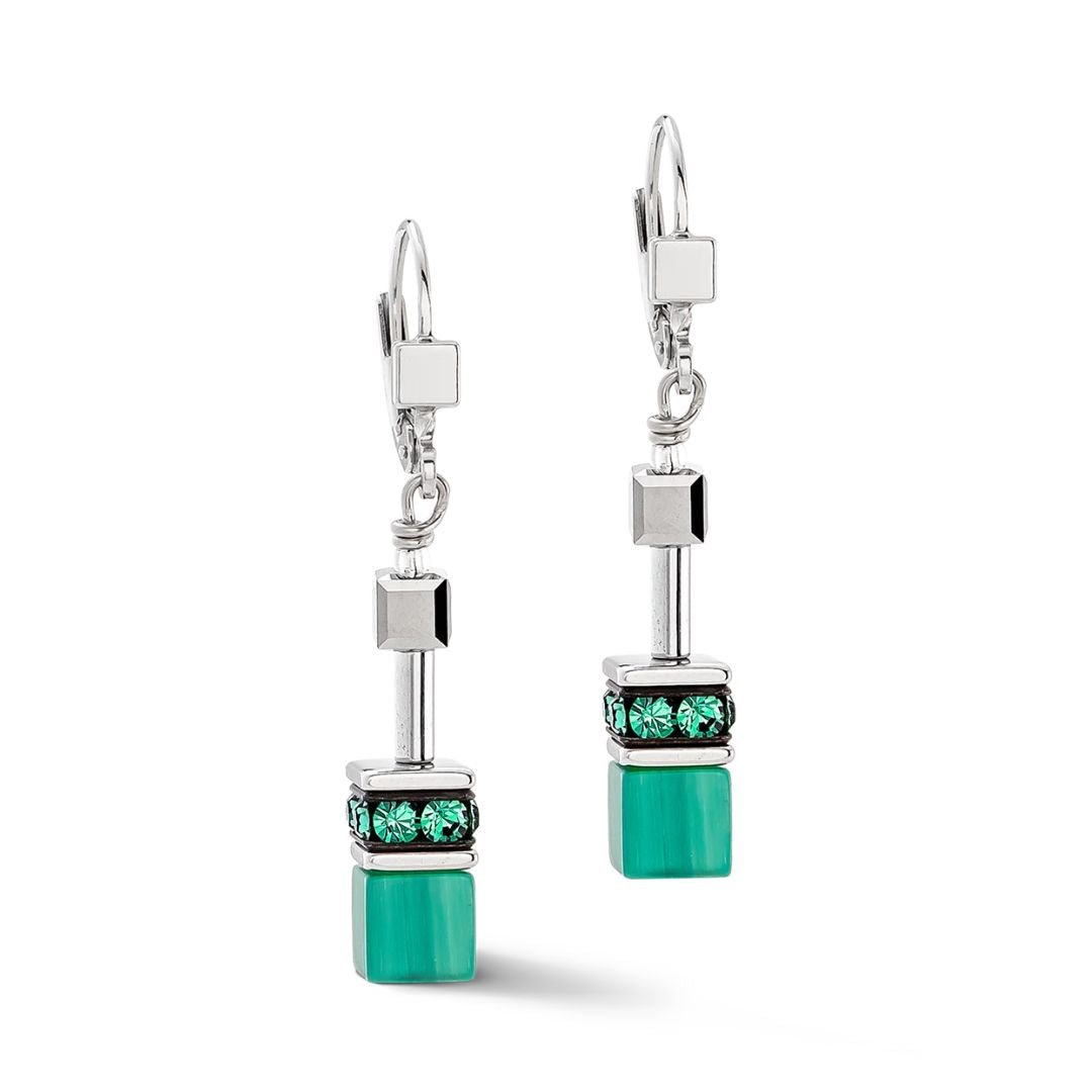 Coeur De Lion GeoCUBE® Iconic earrings silver-green