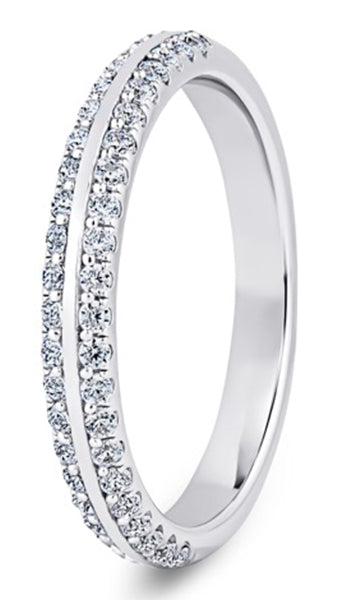 Preloved Platinum Double Row Eternity / Wedding Ring