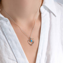 Load image into Gallery viewer, Quirky Silver Heart Pendant with Opalite
