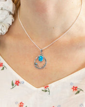 Load image into Gallery viewer, Sterling Silver Large Detailed Teardrop Pendant with Opalite

