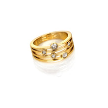 Load image into Gallery viewer, Ava &amp; Sky Stainless Steel Gold Plated Tender Statement Ring
