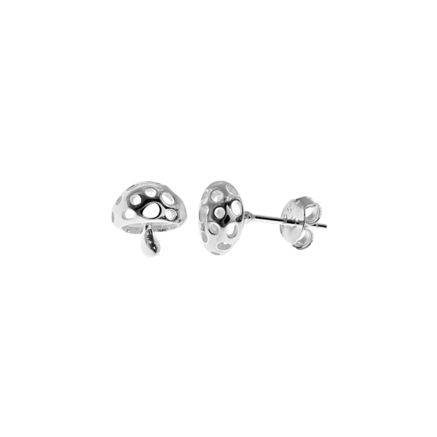 Silver Toadstool Studs